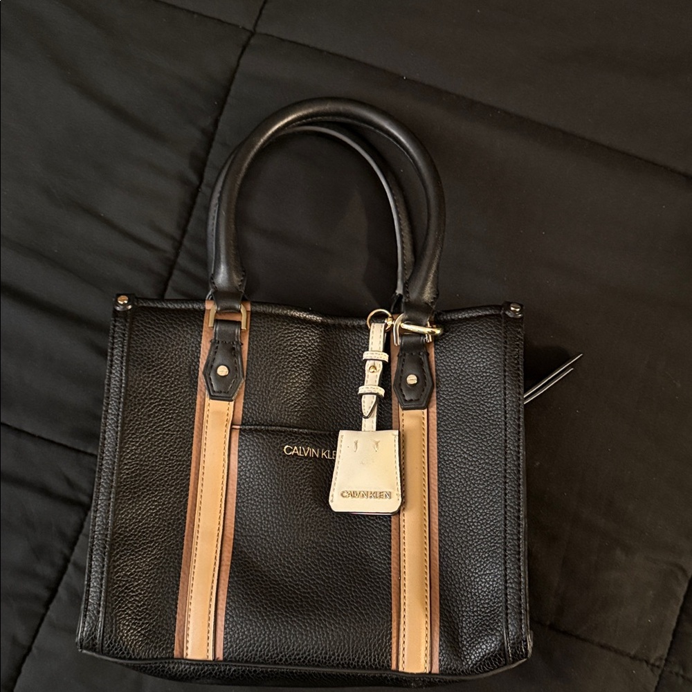 Calvin Klein Black and Brown Satchel